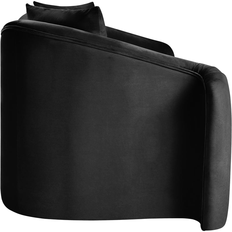 Meridian Destin Black Velvet Loveseat IMAGE 7