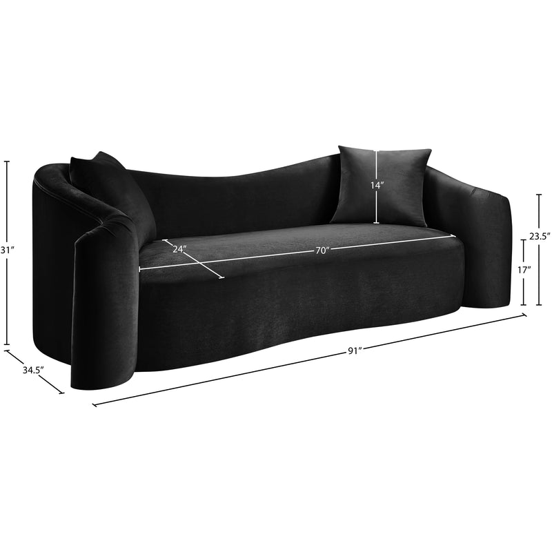 Meridian Destin Black Velvet Sofa IMAGE 17