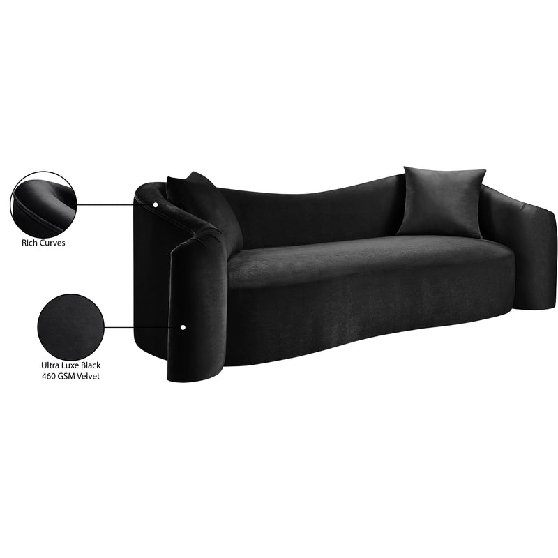 Meridian Destin Black Velvet Sofa IMAGE 18