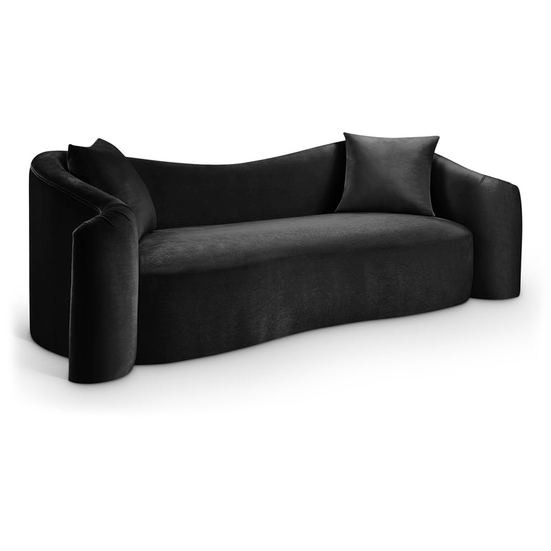 Meridian Destin Black Velvet Sofa IMAGE 1