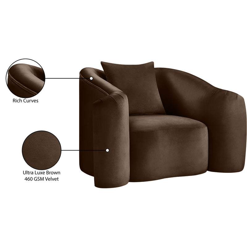 Meridian Destin Brown Velvet Chair IMAGE 18
