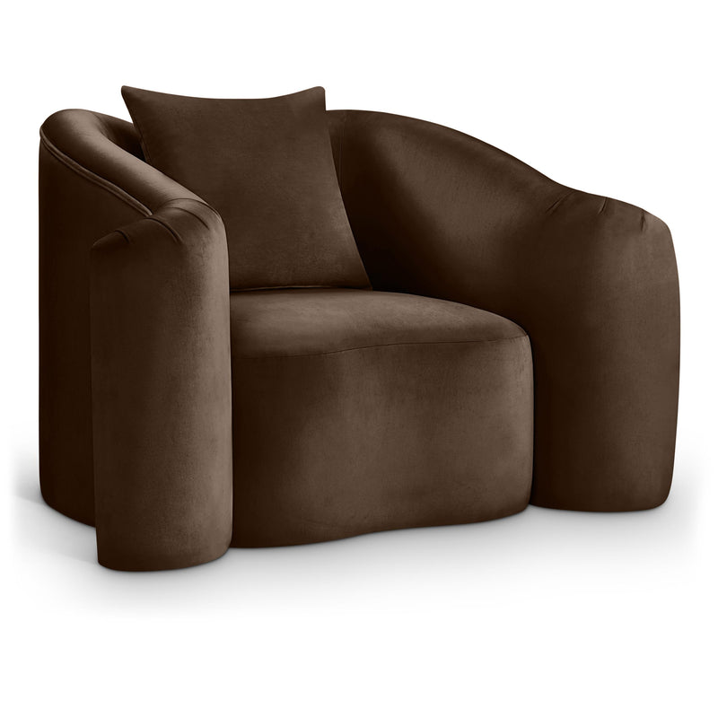 Meridian Destin Brown Velvet Chair IMAGE 1