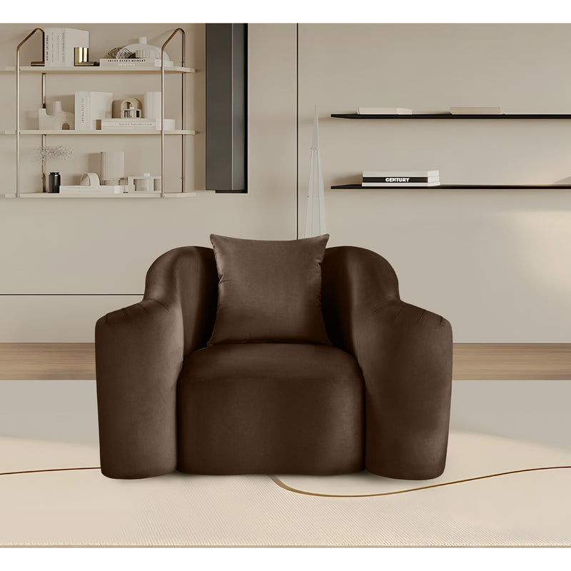 Meridian Destin Brown Velvet Chair IMAGE 2