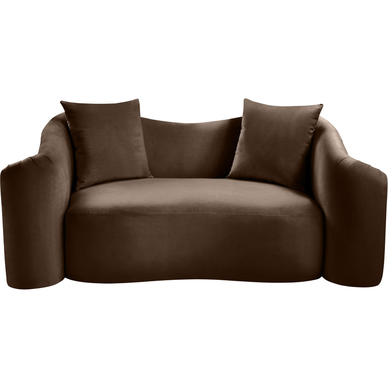 Meridian Destin Brown Velvet Loveseat IMAGE 3