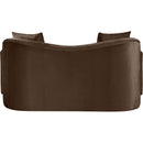Meridian Destin Brown Velvet Loveseat IMAGE 5