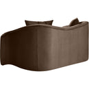 Meridian Destin Brown Velvet Loveseat IMAGE 6
