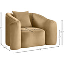 Meridian Destin Camel Velvet Chair IMAGE 17