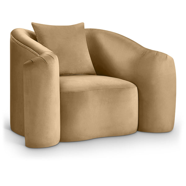 Meridian Destin Camel Velvet Chair IMAGE 1