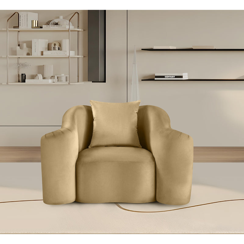 Meridian Destin Camel Velvet Chair IMAGE 2