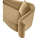 Meridian Destin Camel Velvet Loveseat IMAGE 12