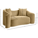 Meridian Destin Camel Velvet Loveseat IMAGE 17