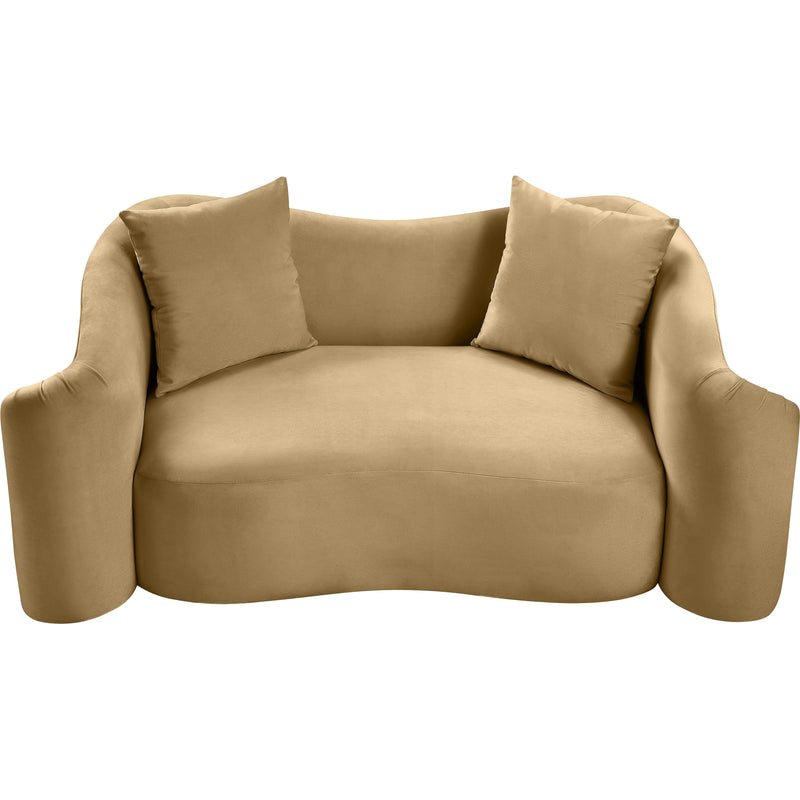 Meridian Destin Camel Velvet Loveseat IMAGE 4