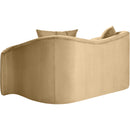 Meridian Destin Camel Velvet Loveseat IMAGE 6