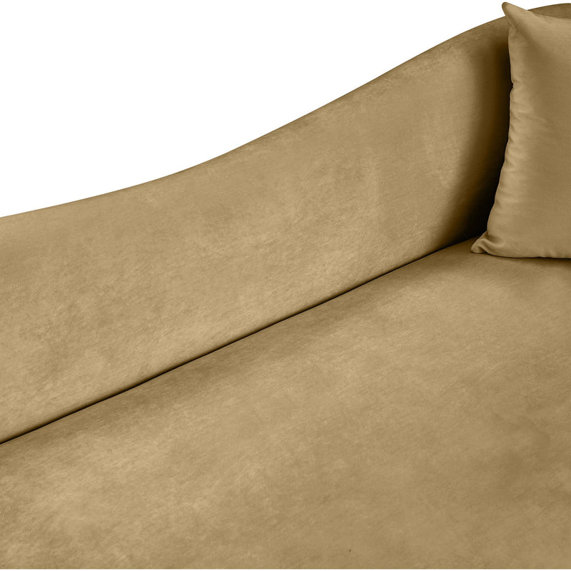 Meridian Destin Camel Velvet Loveseat IMAGE 8