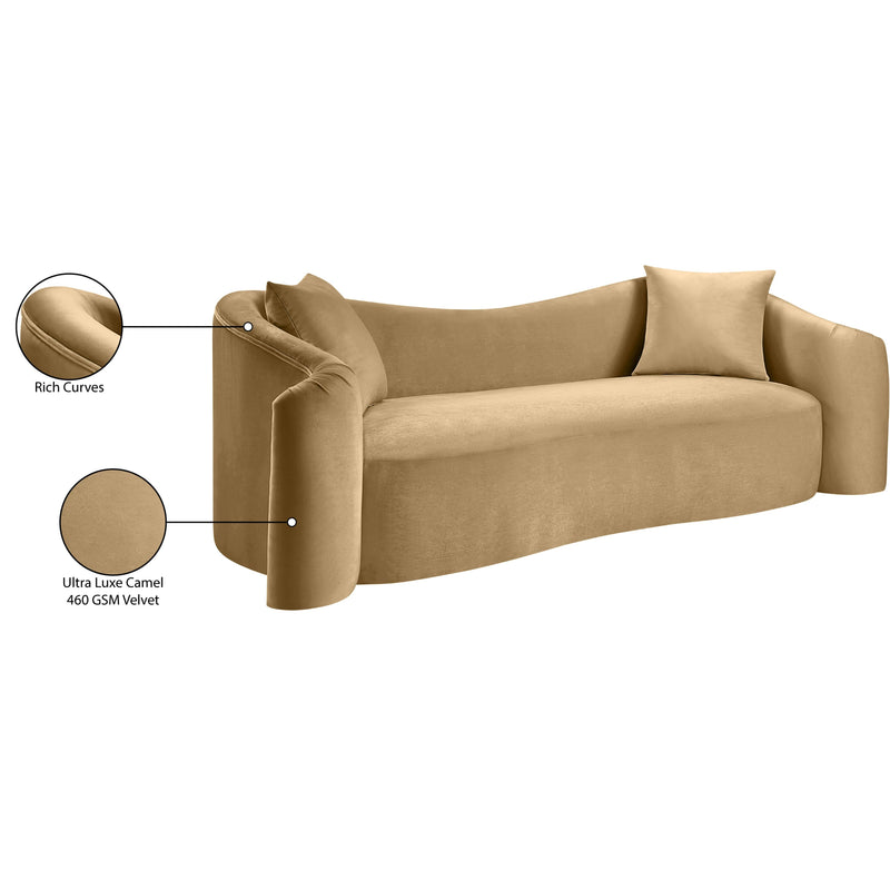 Meridian Destin Camel Velvet Sofa IMAGE 18