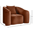 Meridian Destin Cognac Velvet Chair IMAGE 17