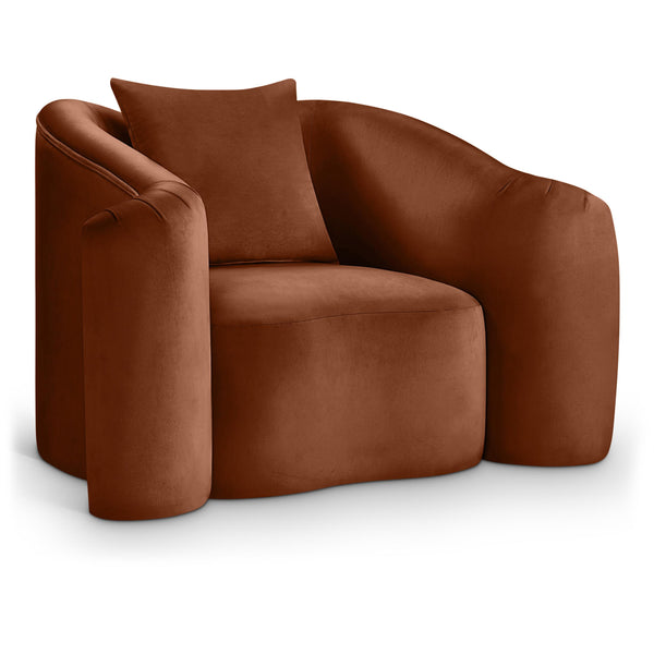 Meridian Destin Cognac Velvet Chair IMAGE 1