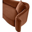 Meridian Destin Cognac Velvet Loveseat IMAGE 12