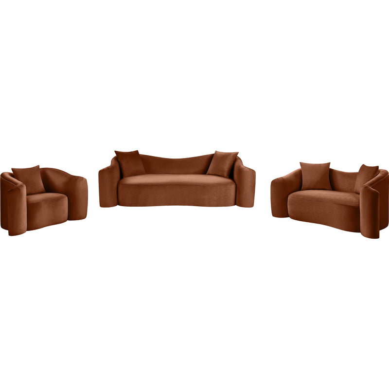 Meridian Destin Cognac Velvet Loveseat IMAGE 15