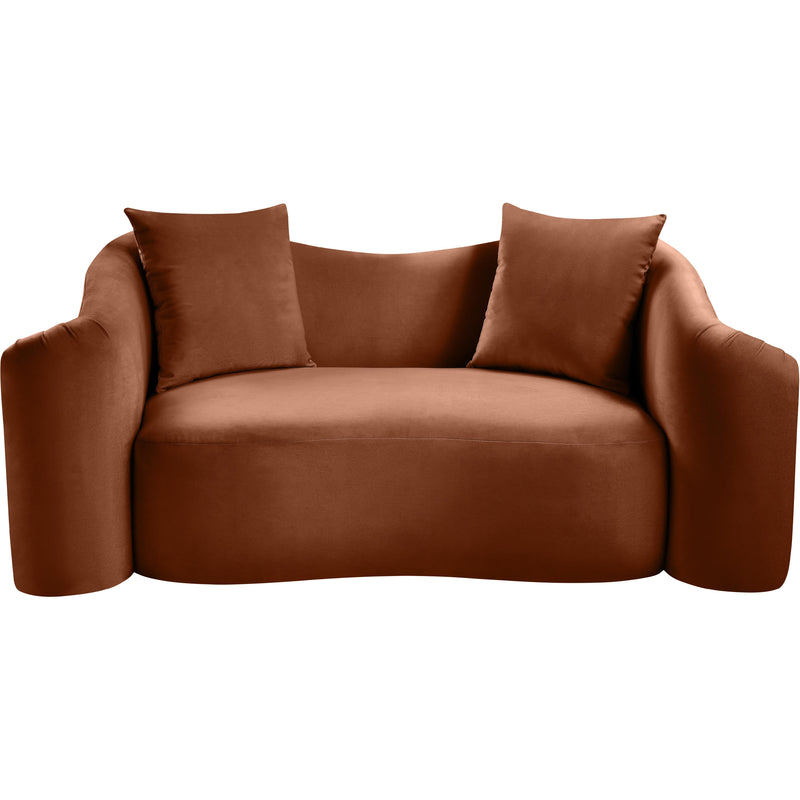 Meridian Destin Cognac Velvet Loveseat IMAGE 3