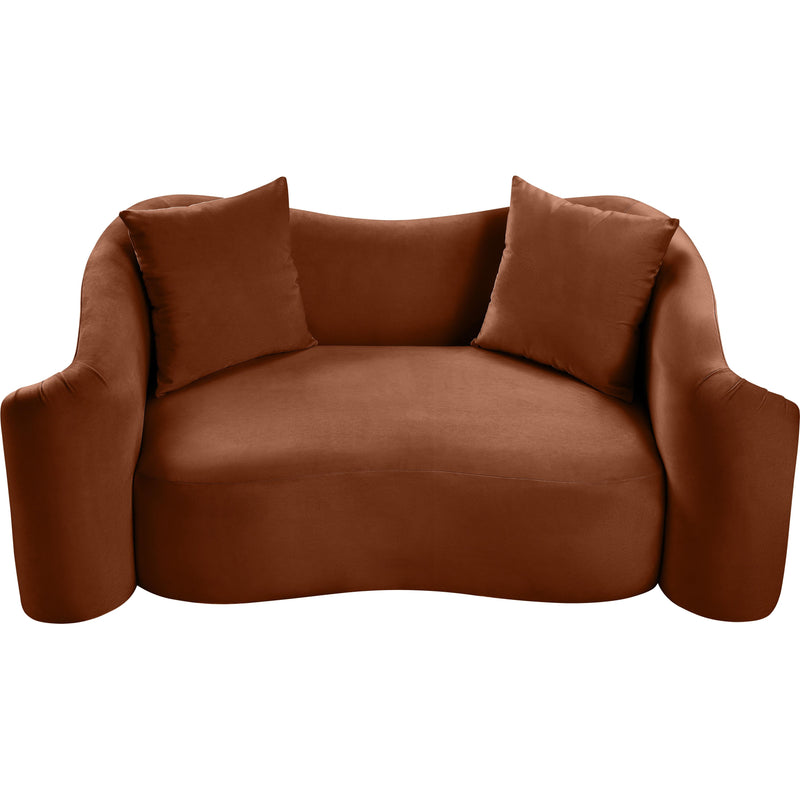Meridian Destin Cognac Velvet Loveseat IMAGE 4