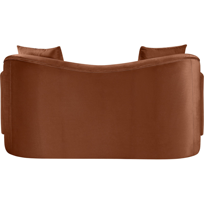 Meridian Destin Cognac Velvet Loveseat IMAGE 5