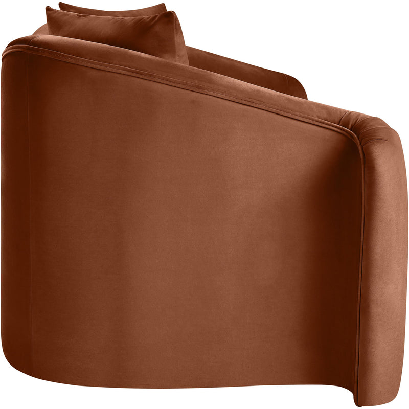 Meridian Destin Cognac Velvet Loveseat IMAGE 7