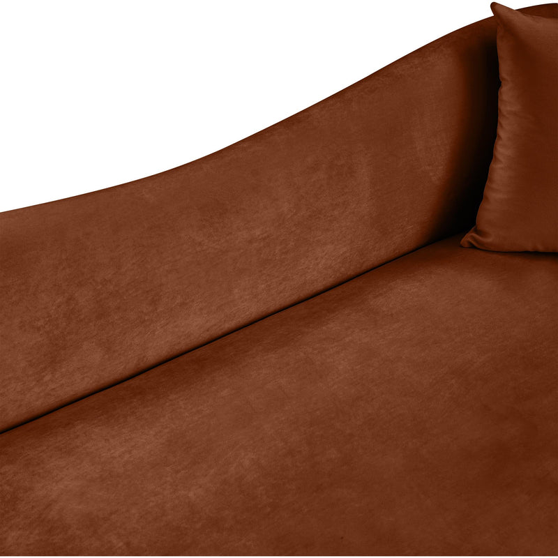 Meridian Destin Cognac Velvet Loveseat IMAGE 8