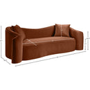 Meridian Destin Cognac Velvet Sofa IMAGE 17