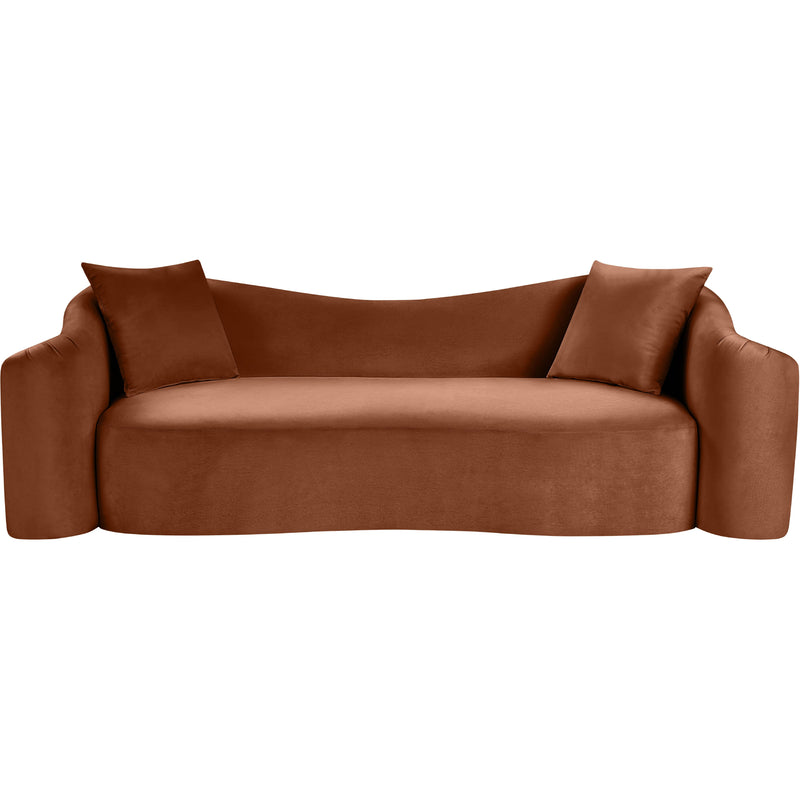 Meridian Destin Cognac Velvet Sofa IMAGE 3