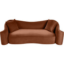Meridian Destin Cognac Velvet Sofa IMAGE 4