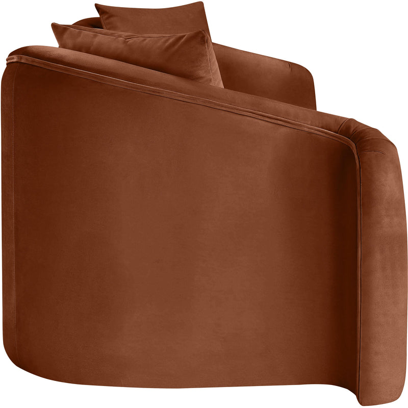 Meridian Destin Cognac Velvet Sofa IMAGE 7