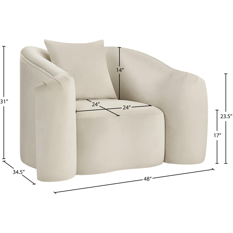 Meridian Destin Cream Velvet Chair IMAGE 17
