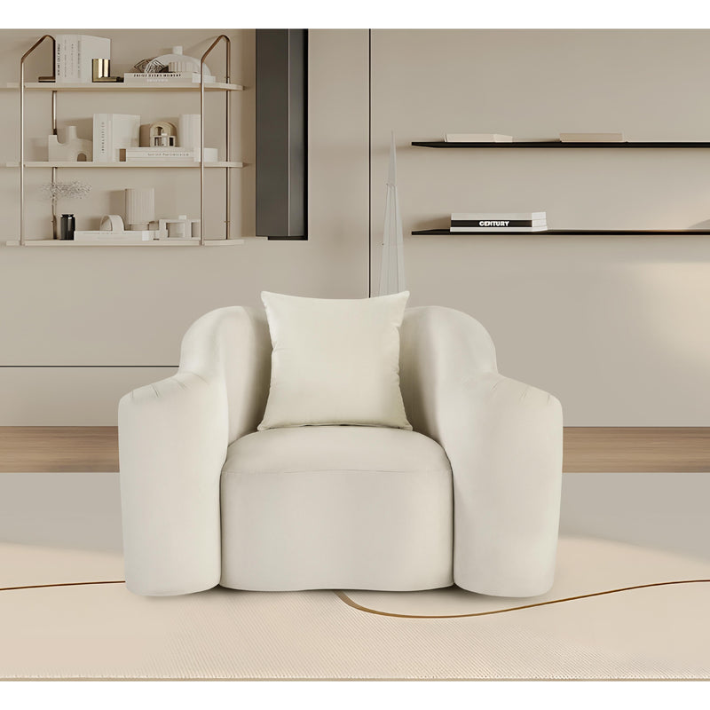 Meridian Destin Cream Velvet Chair IMAGE 2
