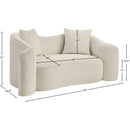 Meridian Destin Cream Velvet Loveseat IMAGE 17