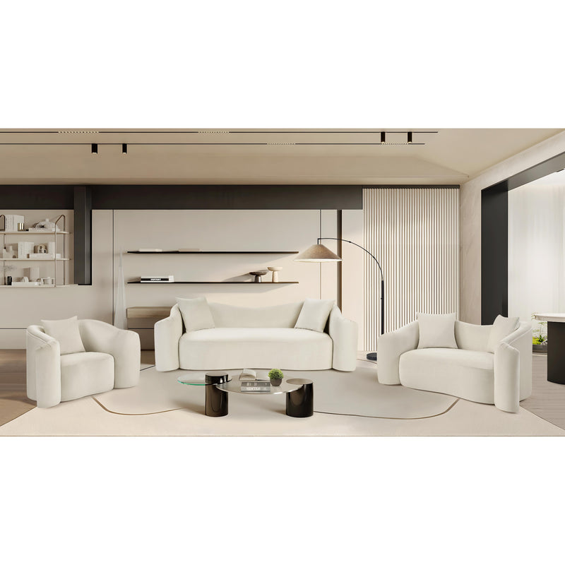 Meridian Destin Cream Velvet Loveseat IMAGE 19