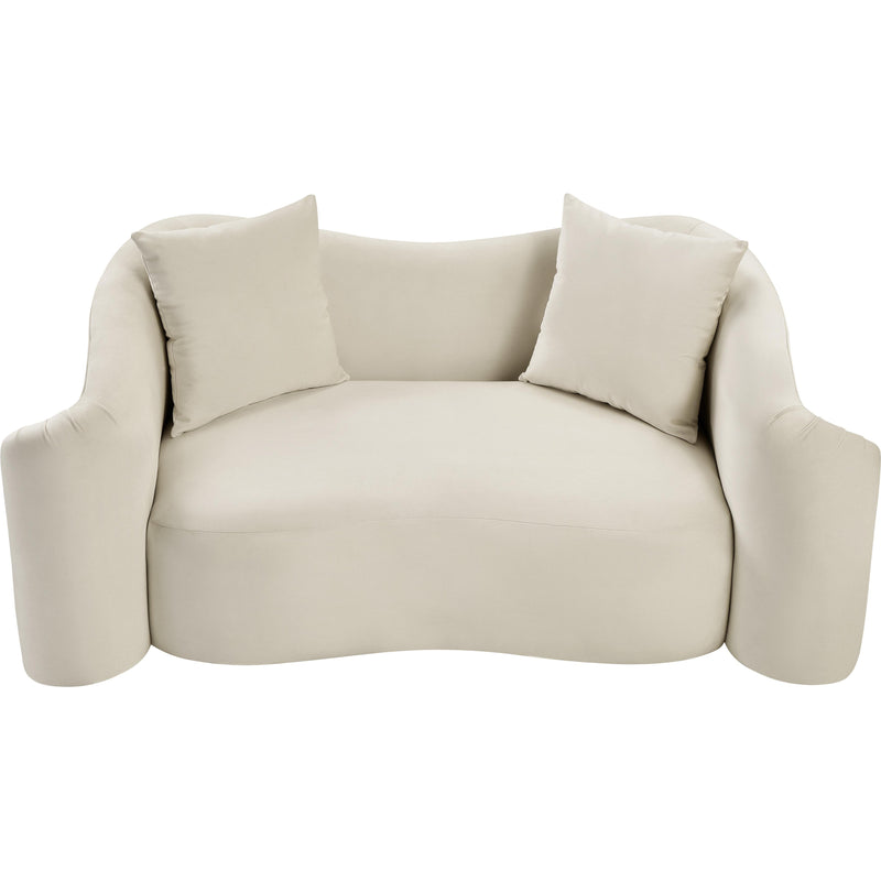 Meridian Destin Cream Velvet Loveseat IMAGE 4