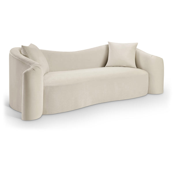 Meridian Destin Cream Velvet Sofa IMAGE 1