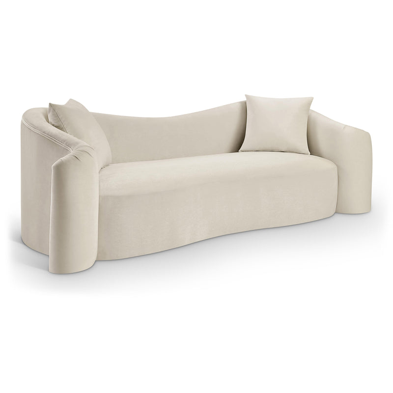 Meridian Destin Cream Velvet Sofa IMAGE 1