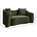 Meridian Destin Green Velvet Loveseat IMAGE 17