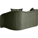 Meridian Destin Green Velvet Loveseat IMAGE 6