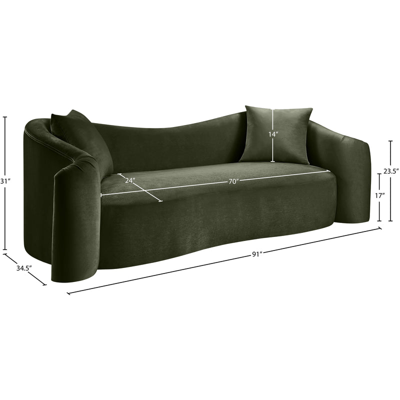 Meridian Destin Green Velvet Sofa IMAGE 17