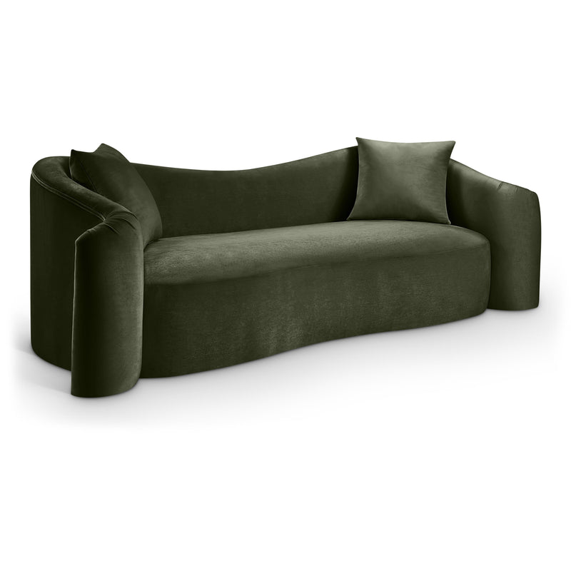 Meridian Destin Green Velvet Sofa IMAGE 1