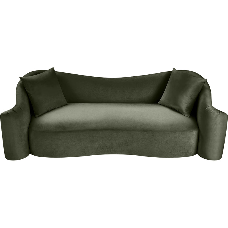 Meridian Destin Green Velvet Sofa IMAGE 4