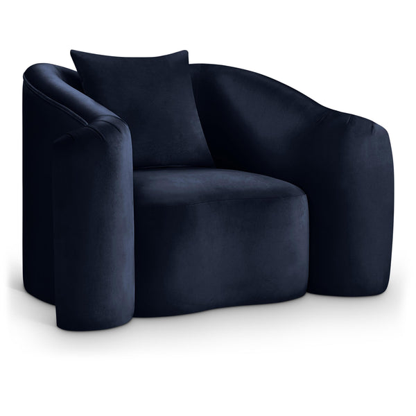 Meridian Destin Navy Velvet Chair IMAGE 1