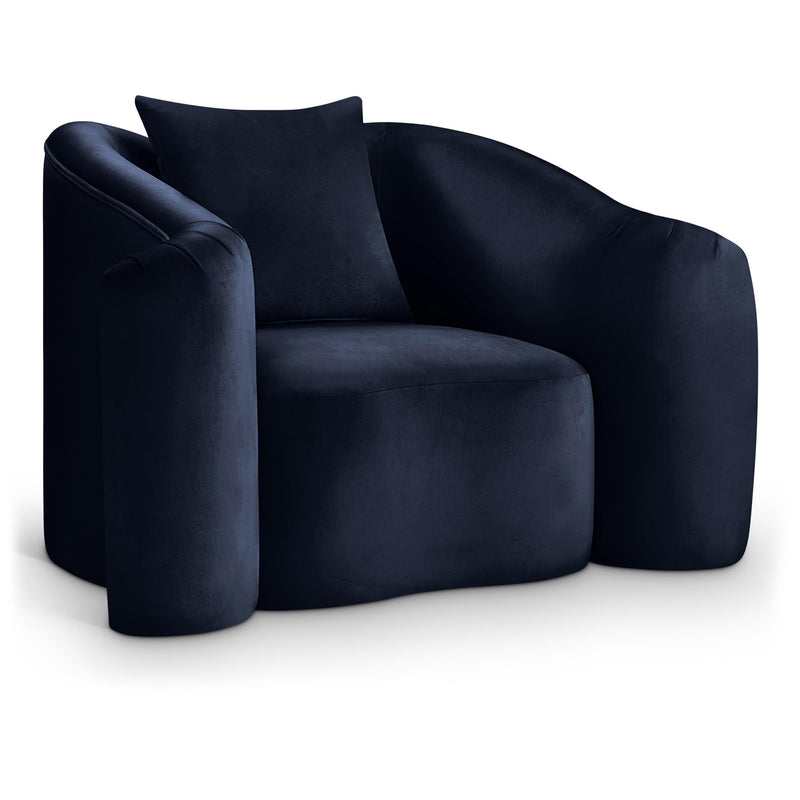 Meridian Destin Navy Velvet Chair IMAGE 1