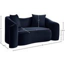 Meridian Destin Navy Velvet Loveseat IMAGE 17
