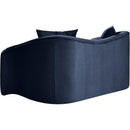 Meridian Destin Navy Velvet Loveseat IMAGE 6