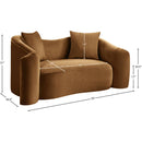 Meridian Destin Saddle Velvet Loveseat IMAGE 17
