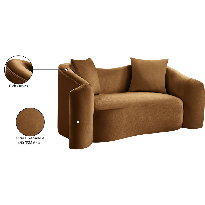 Meridian Destin Saddle Velvet Loveseat IMAGE 18